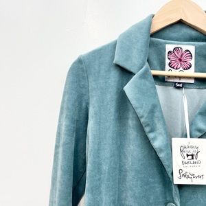 Lesley Evers BRITT Velvet blazer Blue size small